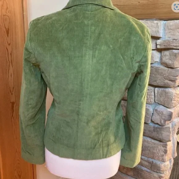 Talbots Green Corduroy Stretch Blazer - Picture 3 of 7